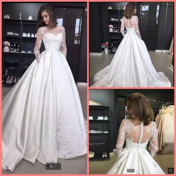 2021 vestido de festa white satin ball gown wedding dress lace appliques long sleeve saudi arabic modest bride dresses princess court train
2021 vestido de festa white satin ball gown wedding dress lace appliques long sleeve saudi arabic modest bride dresses princess court train