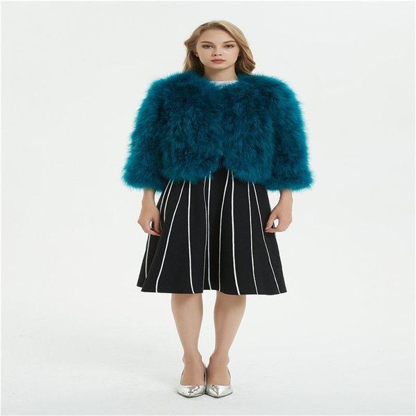 women's fur & faux autumn and winter fashion ostrich grass coat turkey feather short paragraph, Black
women's fur & faux autumn and winter fashion ostrich grass coat turkey feather short paragraph, Black