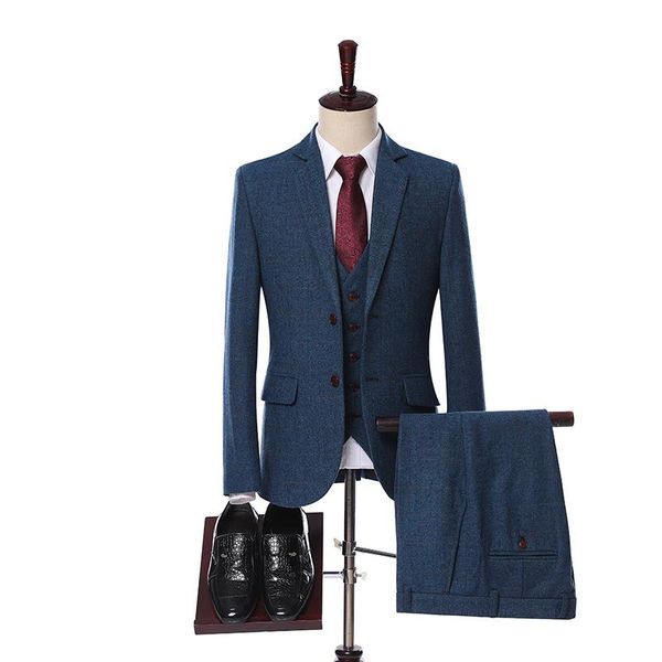 men's suits & blazers jeltoin herringbone tweed men suit 3 piece set 2022 arrival formal tuxedo costume homme slim fit groom wedding, White;black
men's suits & blazers jeltoin herringbone tweed men suit 3 piece set 2022 arrival formal tuxedo costume homme slim fit groom wedding, White;black