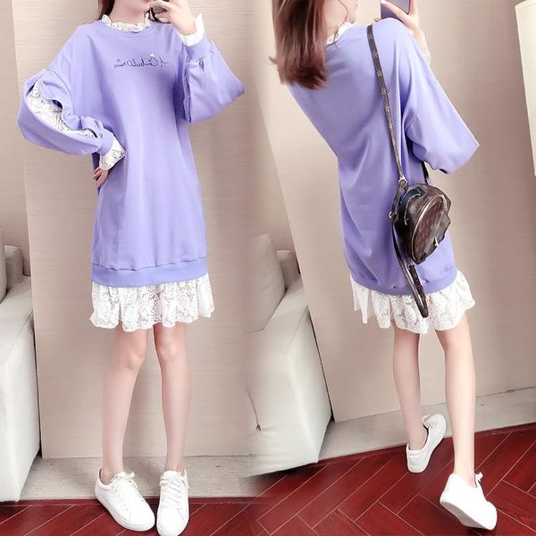 support the wholesale winter velvet 2021 korean version of round collar medium and long sleeves split patchwork lace dre casual dresses, Black;gray
support the wholesale winter velvet 2021 korean version of round collar medium and long sleeves split patchwork lace dre casual dresses, Black;gray
