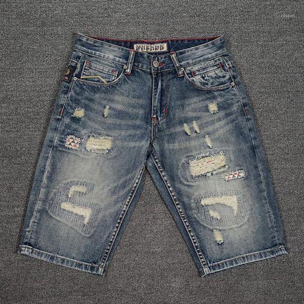 men's jeans ly fashion summer men retro blue destroyed ripped denim shorts embroidery patches designer hip hop short for
men's jeans ly fashion summer men retro blue destroyed ripped denim shorts embroidery patches designer hip hop short for