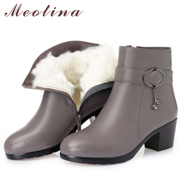 meotina real wool fur high heel ankle boots real leather women shoes buckle crystal block heels zip short boots winter brown 43 210520, Black
meotina real wool fur high heel ankle boots real leather women shoes buckle crystal block heels zip short boots winter brown 43 210520, Black