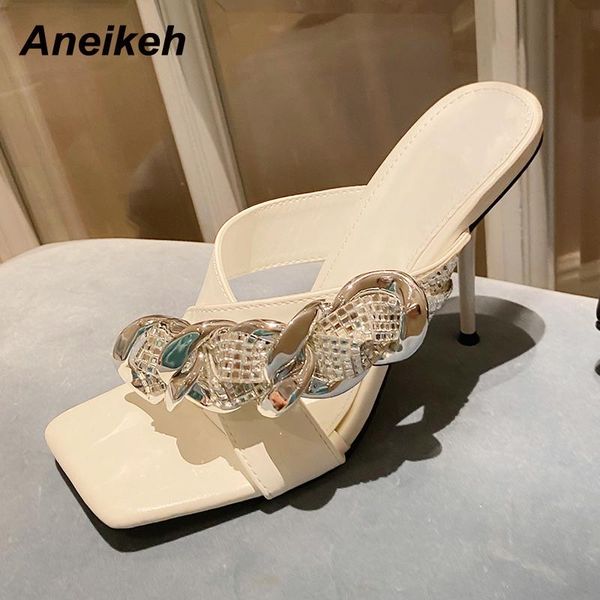 slippers aneikeh pu head peep toe novelty metal decoratio crystal shallow thin high heel summer fashion women party shoes, Black
slippers aneikeh pu head peep toe novelty metal decoratio crystal shallow thin high heel summer fashion women party shoes, Black