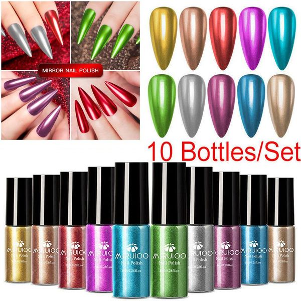 10pcs/set 8ml metallic nail polish mirror effect red gold silver shiny metal varnish manicure art
10pcs/set 8ml metallic nail polish mirror effect red gold silver shiny metal varnish manicure art