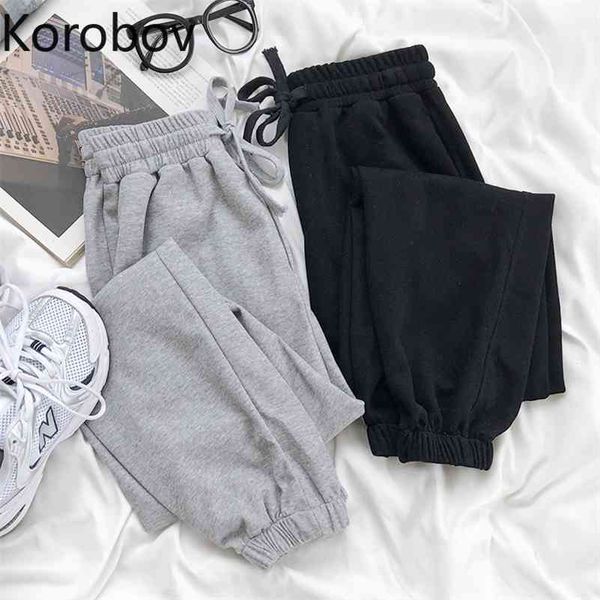 korobov korean streetwear women sweatpants vintage solid high waist women trousers harajuku streetwear autumn harem pants 210430, Black;white
korobov korean streetwear women sweatpants vintage solid high waist women trousers harajuku streetwear autumn harem pants 210430, Black;white