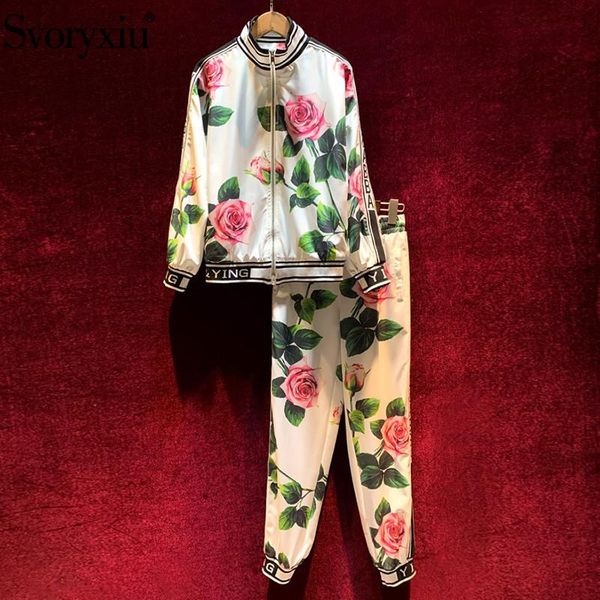 svoryxiu fashion runway autumn winter rose flower print two piece set women's long sleeve coat + elastic pants casual tracksuits, Gray
svoryxiu fashion runway autumn winter rose flower print two piece set women's long sleeve coat + elastic pants casual tracksuits, Gray
