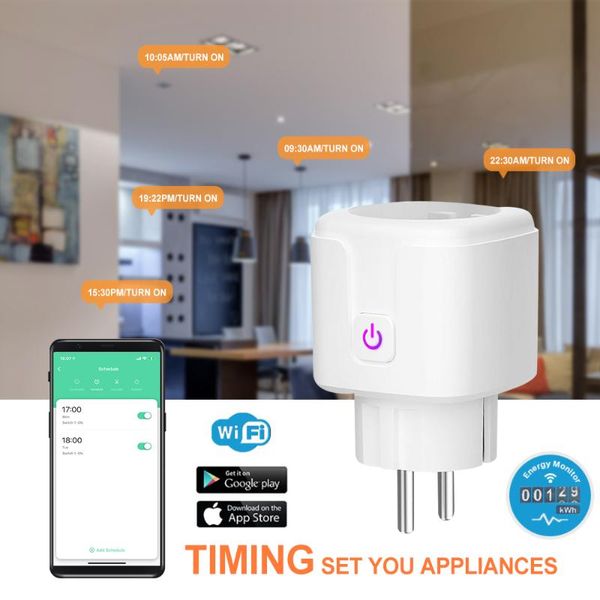 smart power plugs 16a eu energy monitor timer remote control outlet wifi plug socket adapter for alexa google home smartlife app
smart power plugs 16a eu energy monitor timer remote control outlet wifi plug socket adapter for alexa google home smartlife app