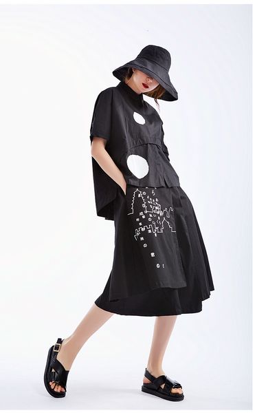 skirts Msxu female summer dress simple Japanese printed hakama irregular skirt, Black
skirts Msxu female summer dress simple Japanese printed hakama irregular skirt, Black