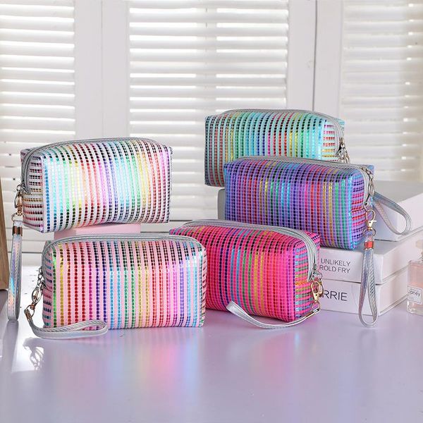 colorful laser striped box organizer makeup bags and cases for women pu leather 2021 neceser maquillaje organizador fashion cosmetic &
colorful laser striped box organizer makeup bags and cases for women pu leather 2021 neceser maquillaje organizador fashion cosmetic &