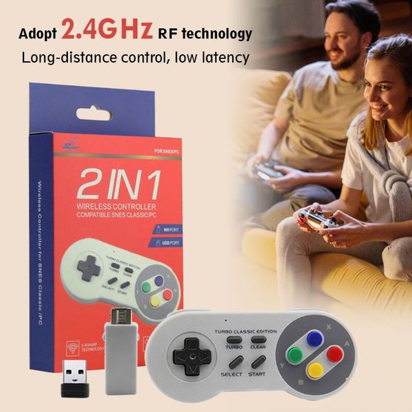 2.4ghz wireless gamepad remote controller turbo joystick for snes mini classic edition game console controllers & joysticks
2.4ghz wireless gamepad remote controller turbo joystick for snes mini classic edition game console controllers & joysticks