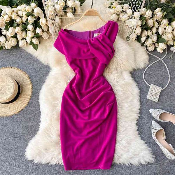lady fashion slant collar fold high waist thin elegant package hip dress women sleeveless clothing korean vestidos q973 210527, Black;gray
lady fashion slant collar fold high waist thin elegant package hip dress women sleeveless clothing korean vestidos q973 210527, Black;gray