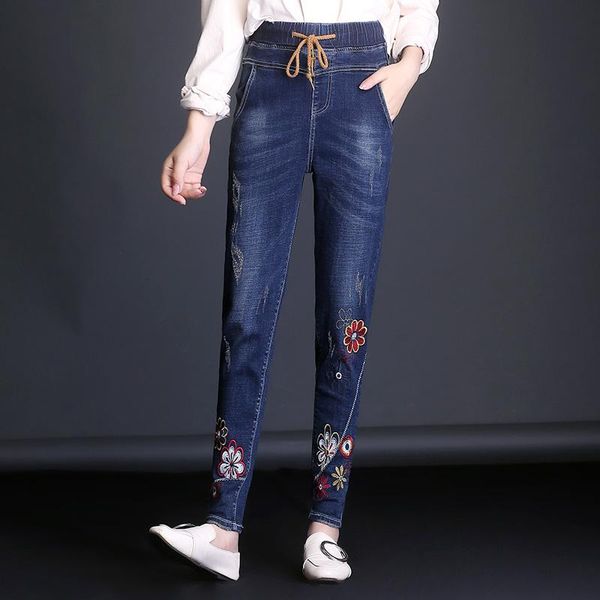 women's jeans ctrlcity lace up embroidery women female denim vintage womens elastic waist washed pants for, Blue
women's jeans ctrlcity lace up embroidery women female denim vintage womens elastic waist washed pants for, Blue