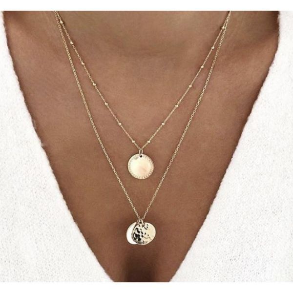 multilayer necklace korean fashion simple long disc punk retro style creative geometric pendant women jewelry necklaces, Silver
multilayer necklace korean fashion simple long disc punk retro style creative geometric pendant women jewelry necklaces, Silver