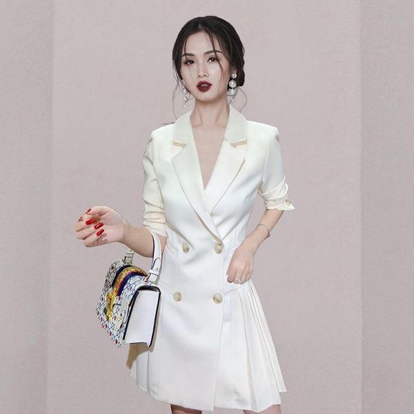 casual dresses 2021 spring office white suit dress temperament goddess women's professional ol double breasted coat vintage party, Black;gray
casual dresses 2021 spring office white suit dress temperament goddess women's professional ol double breasted coat vintage party, Black;gray