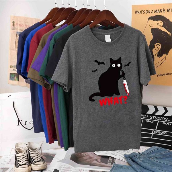 black cat what murderous knife women t shirt funny short sleeve halloween tees femme camisetas verano mujer, White
black cat what murderous knife women t shirt funny short sleeve halloween tees femme camisetas verano mujer, White