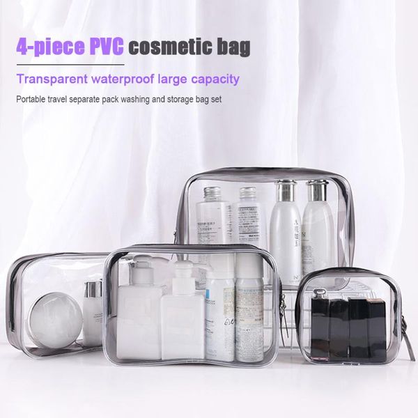 storage bags 4pcs/set transparent cosmetic bag pvc women zipper clear makeup beauty case travel make up organizer
storage bags 4pcs/set transparent cosmetic bag pvc women zipper clear makeup beauty case travel make up organizer