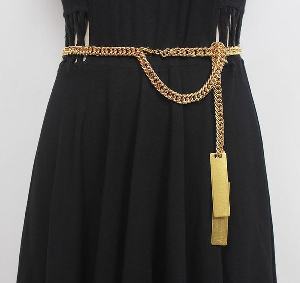 belts women's runway fashion gold metal chain cummerbunds female dress corsets waistband decoration narrow belt r485, Black;brown
belts women's runway fashion gold metal chain cummerbunds female dress corsets waistband decoration narrow belt r485, Black;brown