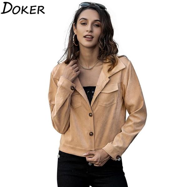 women's jackets 2021 autumn winter solid coats and women long sleeve turn-down collar vintage stylish pockets jacket fashion short coat, Black;brown
women's jackets 2021 autumn winter solid coats and women long sleeve turn-down collar vintage stylish pockets jacket fashion short coat, Black;brown