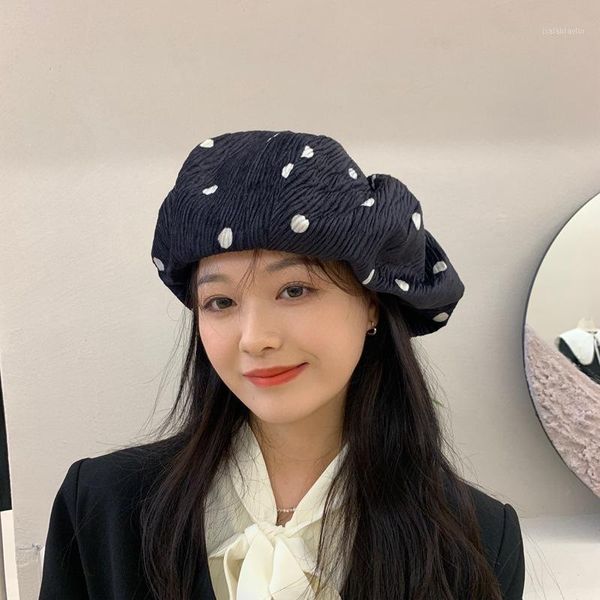 berets 2021 retro corduroy black polka dot beret hat autumn and winter elastic band show face little artist painter, Blue;gray
berets 2021 retro corduroy black polka dot beret hat autumn and winter elastic band show face little artist painter, Blue;gray