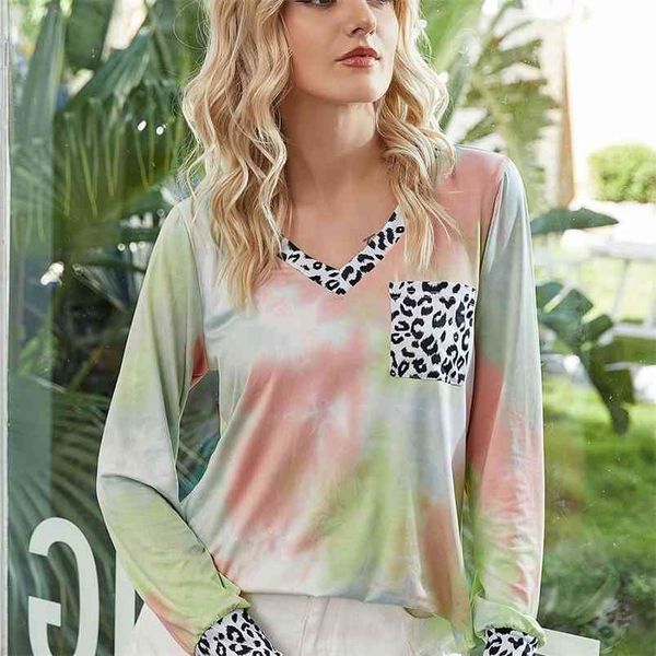 women fall leopard v-neck stitching tie dye printed long sleeve t-shirt original stay fashion casual pullover thin 210522, White
women fall leopard v-neck stitching tie dye printed long sleeve t-shirt original stay fashion casual pullover thin 210522, White