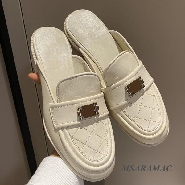 all-season leather round-toe slippers fashion ladies cowhide toe cap high-quality outing, Black
all-season leather round-toe slippers fashion ladies cowhide toe cap high-quality outing, Black