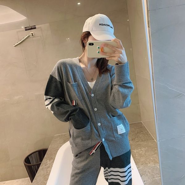 tb color matching suit 1319 wool knitted four bar pocket harlan pants leggings leggings, Gray 
tb color matching suit 1319 wool knitted four bar pocket harlan pants leggings leggings, Gray