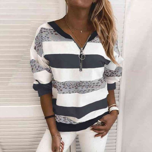 fashion ladies long sleeve stitching color blouse women casual shirt zipper striped sweatshirt winter female blouses, White
fashion ladies long sleeve stitching color blouse women casual shirt zipper striped sweatshirt winter female blouses, White