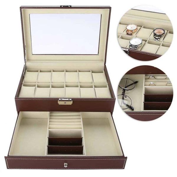 watch boxes & cases double layers 12 slots grid pu leather storage case jewelry display box holder organizer brown, Black;blue
watch boxes & cases double layers 12 slots grid pu leather storage case jewelry display box holder organizer brown, Black;blue