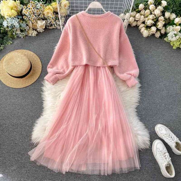 sweet korean spring autumn women dresses loose knitted sweater and mesh ladies fashion casual midi vestidos, Black;gray
sweet korean spring autumn women dresses loose knitted sweater and mesh ladies fashion casual midi vestidos, Black;gray