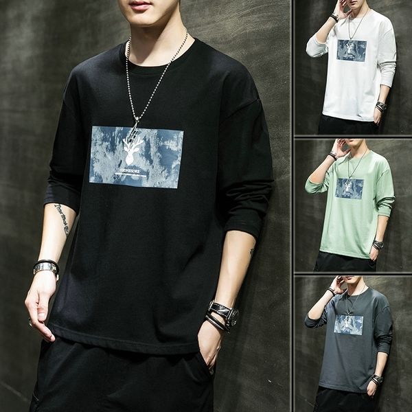 en0 long sleeve type t-shirt 2021 springround neck trend korean men's t-shirts) basic men's sweater, White;black
en0 long sleeve type t-shirt 2021 springround neck trend korean men's t-shirts) basic men's sweater, White;black