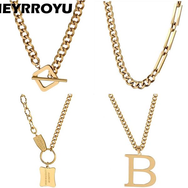 pendant necklaces meyrroyu stainless steel punk hip hop cuban link necklace for women men thick choker 2021 trend party gift fashion jewelry, Silver
pendant necklaces meyrroyu stainless steel punk hip hop cuban link necklace for women men thick choker 2021 trend party gift fashion jewelry, Silver