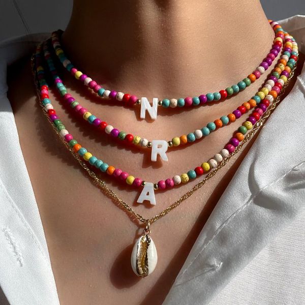 chains korean natural shell letter beaded necklace women candy turquoise bead strand seashell pendant multilayer necklaces diy jewelry, Silver
chains korean natural shell letter beaded necklace women candy turquoise bead strand seashell pendant multilayer necklaces diy jewelry, Silver