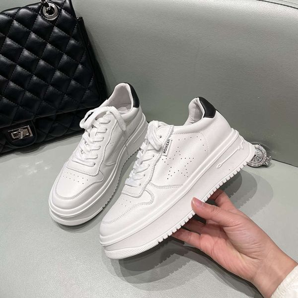 casual shoes leather sports shoes women's 2021 spring new versatile thick soled high rise small white flat casual casual 037r, Black
casual shoes leather sports shoes women's 2021 spring new versatile thick soled high rise small white flat casual casual 037r, Black