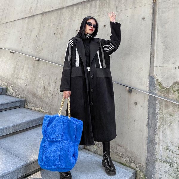 women's wool & blends 2021 woolen coat autumn and winter mid-length thick quilted hepburn style stitching black fashion trend
women's wool & blends 2021 woolen coat autumn and winter mid-length thick quilted hepburn style stitching black fashion trend