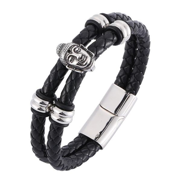 charm bracelets stainless steel explosive leather rope bracelet, retro buddha statue magnet buckle jewelry, Golden;silver
charm bracelets stainless steel explosive leather rope bracelet, retro buddha statue magnet buckle jewelry, Golden;silver