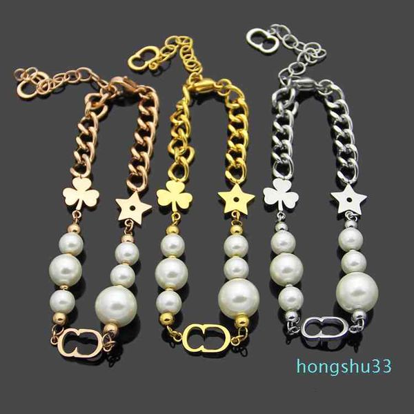 316l stainless steel gold plated pearl three leaf flower star charm bracelet for women new arrival luxury fashion jewelry, Golden;silver
316l stainless steel gold plated pearl three leaf flower star charm bracelet for women new arrival luxury fashion jewelry, Golden;silver