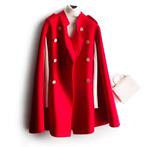 women's wool & blends 2021 autumn 100% genuine coats women double-faced woolen cloak korean clothing casaco feminino inverno gm, Black
women's wool & blends 2021 autumn 100% genuine coats women double-faced woolen cloak korean clothing casaco feminino inverno gm, Black