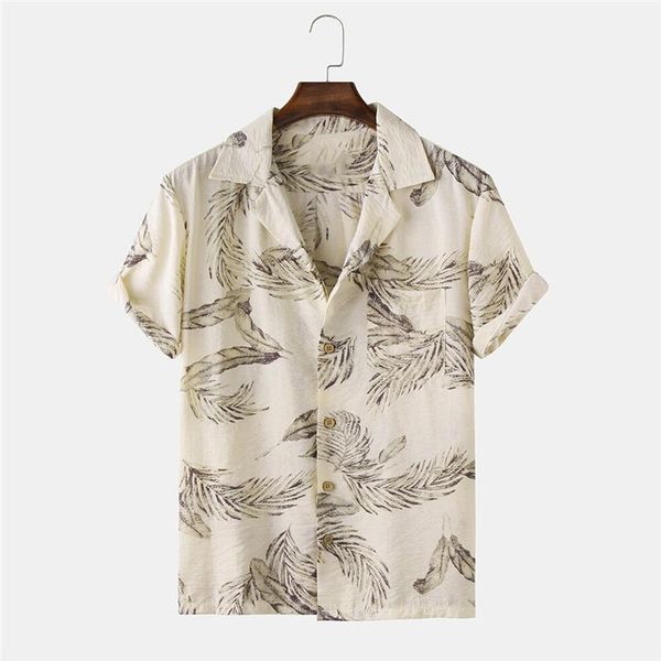 men's casual shirts summer shirt turn-down collar short sleeve feather print loose pocket blouse clothes holidays 2021, White;black
men's casual shirts summer shirt turn-down collar short sleeve feather print loose pocket blouse clothes holidays 2021, White;black