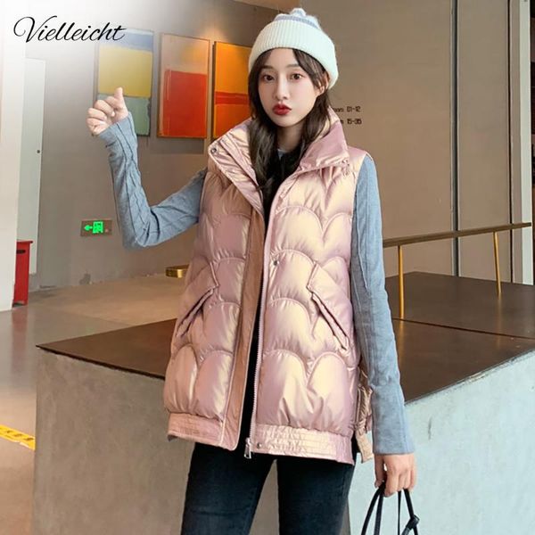 women's vests vielleicht fashion 2021 autumn winter short cotton vest women jacket glossy sleeveless coat warm ladies waistcoat, Black;white
women's vests vielleicht fashion 2021 autumn winter short cotton vest women jacket glossy sleeveless coat warm ladies waistcoat, Black;white