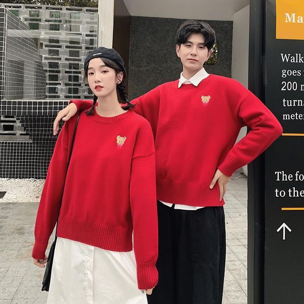 women's hoodies & sweatshirts wear a red clothes over round neck knitwear with long sleeves couples, Black
women's hoodies & sweatshirts wear a red clothes over round neck knitwear with long sleeves couples, Black