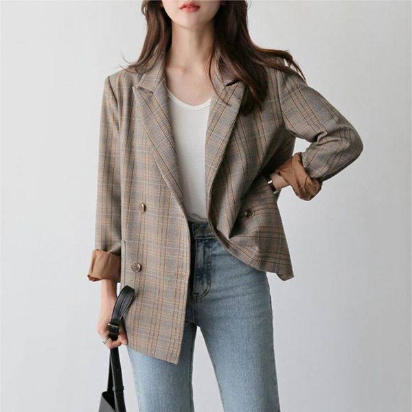 women's suits & blazers wenfly women blazer jackets vintage loose plaid double breasted oversized long sleeve korean office female oute, White;black
women's suits & blazers wenfly women blazer jackets vintage loose plaid double breasted oversized long sleeve korean office female oute, White;black