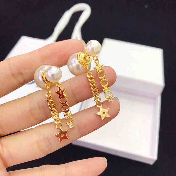 2021 luxury designer jewelry / 2021 spring and summer new letter diamond pearl star earrings women's high version tassel, Silver
2021 luxury designer jewelry / 2021 spring and summer new letter diamond pearl star earrings women's high version tassel, Silver