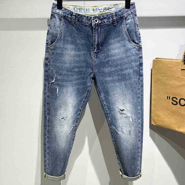 men's jeans jeans spring slim high-quality casual stretch trousers fashion trend ripped hole versatile denim for men kez2, Blue
men's jeans jeans spring slim high-quality casual stretch trousers fashion trend ripped hole versatile denim for men kez2, Blue