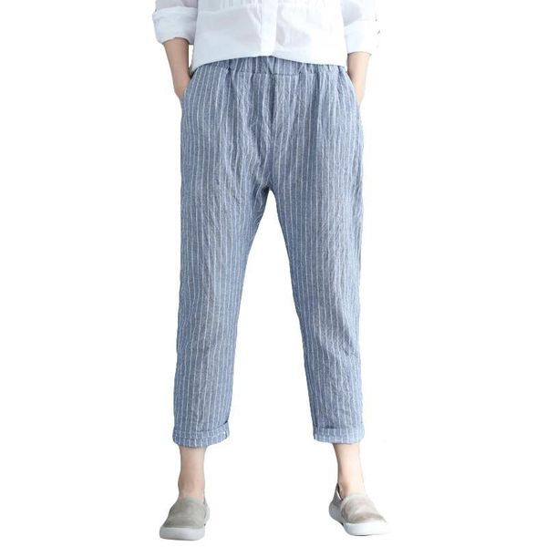 women's pants & capris 2021 summer fashion striped cotton linen female plus size casual loose high waist harem women s359, Black;white
women's pants & capris 2021 summer fashion striped cotton linen female plus size casual loose high waist harem women s359, Black;white