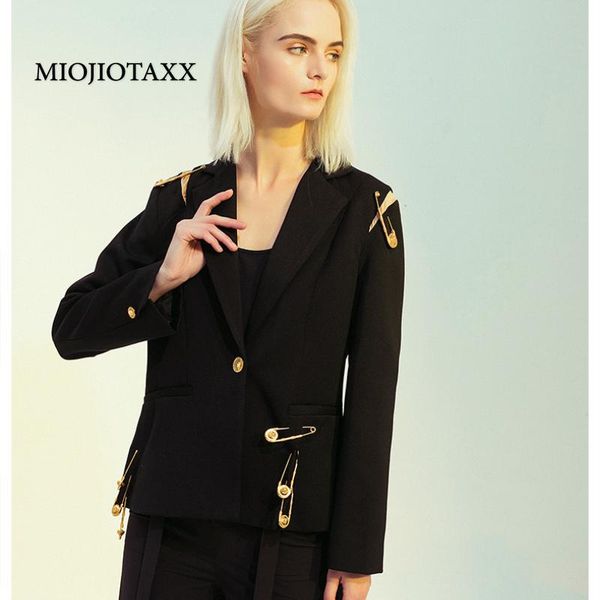 women's jackets miojiotaxx 2021 spring and autumn aggressive cutting pin combination decorative suit jacket solid high street clothes w, Black;brown
women's jackets miojiotaxx 2021 spring and autumn aggressive cutting pin combination decorative suit jacket solid high street clothes w, Black;brown
