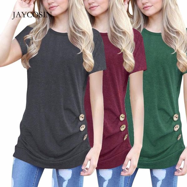 casual women solid color round neck tunic t-shirt ladies leisure short sleeve loose button trim blouse shirts l602 women's blouses &, White
casual women solid color round neck tunic t-shirt ladies leisure short sleeve loose button trim blouse shirts l602 women's blouses &, White