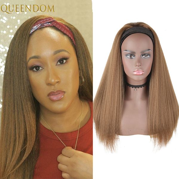 22 inch brown womens headband wig yaki kinky straight synthetic headwraps wig african american long cosplay turban wigs female, Black
22 inch brown womens headband wig yaki kinky straight synthetic headwraps wig african american long cosplay turban wigs female, Black
