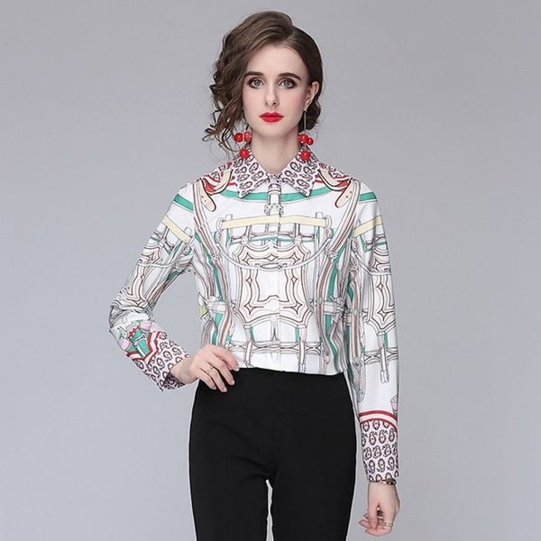 spring summer fashion casual women long sleeve turn down collar printing blouse elegant shirt 210531, White
spring summer fashion casual women long sleeve turn down collar printing blouse elegant shirt 210531, White