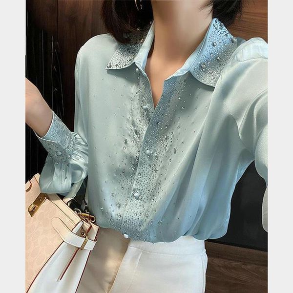 women's blouses & shirts plus size blusas 2021 spring fashion cotton blend diamonds splicing single breasted skinny woman, White
women's blouses & shirts plus size blusas 2021 spring fashion cotton blend diamonds splicing single breasted skinny woman, White
