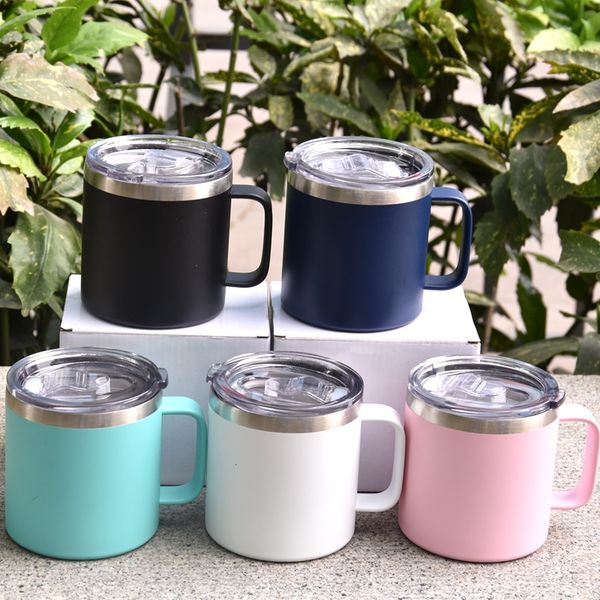 14oz coffee mug with handle and lid stainless steel powder coated travel tumbler cup vacuum insulated camping mug
14oz coffee mug with handle and lid stainless steel powder coated travel tumbler cup vacuum insulated camping mug